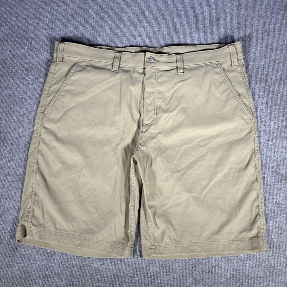Eddie Bauer Travex Shorts Mens‎ 42 Beige Tan Horizon Guide Chino Stretch Nylon